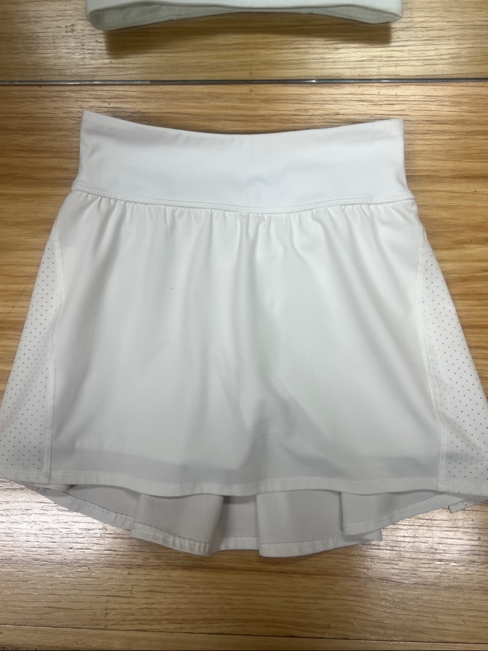 SPANX White Athletic Mini Skirt with Perforated Side Panels